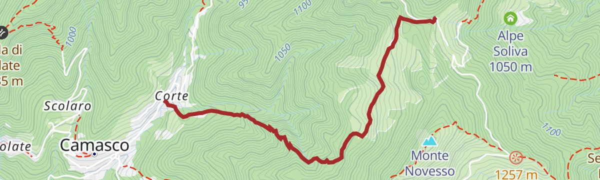 Route map: VARALLO, fraz. Corte (Camasco)